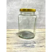 【多用途玻璃密封罐】蜂蜜果醬玻璃瓶｜390ml｜附金色旋蓋｜自製醬料/果醬瓶/醬菜瓶