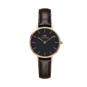 DW Daniel Wellington 深棕真皮簡約壓紋錶  DW00100226