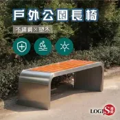 公園椅 休閒椅 戶外椅 長椅 塑木椅  公共椅 不鏽鋼椅(無靠背款式 總長120cm)【PARK-N120】