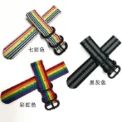 鶴町商社 ［滿280發貨］彩虹色 18mm 20mm 22mm 24mm多用尼龍錶帶 快拆gear s3s2加厚尼龍帆布運