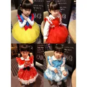 【Bobo dress】現貨女童公主圍裙 女寶白雪公主裝 米妮 愛麗絲 小紅帽 艾莎造型服 幼兒園萬聖節聖誕節派對洋裝
