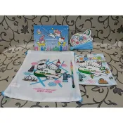 ＊謝啦二手書＊ EVA 長榮航空 HELLO KITTY 束口袋+著色本+貼紙2張+拼圖+扇子+彩虹筆 全新
