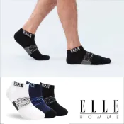 【ELLE HOMME】德國氧化鋅線性休閒短襪 男襪 襪子 氧化鋅 除臭 抗菌 短襪