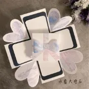 水藍大理石 爆炸盒 禮物盒 手工卡片 爆炸卡 情人節卡片 生日快樂卡片 手作卡片 聖誕卡片