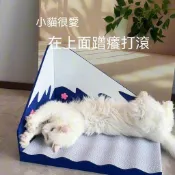 🌈臺灣現貨 🏡隔日達雪山貓抓板瓦楞紙板兩用貓爬架耐磨耐抓貓窩自嗨解悶寵物貓咪玩具