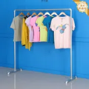 星光精品館 【加粗鍍鋅管】服裝架 落地衣架 曬衣架 晾衣架 掛衣架 單杆架 貨架 陽臺曬被架 地攤展示架 水管衣架 承重穩固 防鏽耐用 免工具安裝