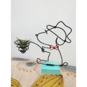 鋁線創作……史努比休閒風，空鳳/多肉/花架/石膏盆栽，不含植物