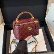 喜挖2店 手提包包女2026新款潮小香風菱格鏈條盒子包高級感單肩斜後背包