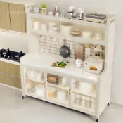 (店+)【優品星球】岩板五層廚房櫃 餐邊櫃 收納置物櫃 120CM/100CM/80CM 寬 餐櫃 儲物電器櫃 