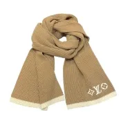 【Louis Vuitton 路易威登】M77927 新款Headline經典LOGO系列純羊毛保暖圍巾/披巾(棕色)