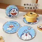 哆啦A夢餐桌墊鍋墊防燙墊隔熱耐高溫碗盤墊餐盤墊圓形茶杯墊家用 0BAQ
