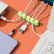 1 件裝 USB 電纜整理器矽膠電纜繞線器桌面整潔管理夾用於鼠標耳機線整理器的電纜固定器