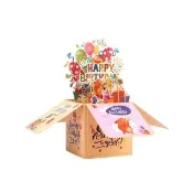 Paper Play 生日卡片-3D立體可愛動物派對慶祝盒造型卡片(3D卡片 生日卡片 立體卡片)