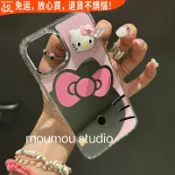 Kitty 鏡子 蝴蝶結 立體 iPhone 16 Pro Max 手機殼 蘋果 15 14 13 12 11 XS防摔