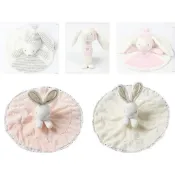 現貨〔安撫玩具A1I】可入口圓形安撫巾 ♥ 搖鈴BB棒 天鵝絨兔子安撫玩偶 超柔軟嬰兒玩偶 安撫陪睡 新生兒必備