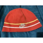 七成新 二手 古著  Nike 偏短版 Just do it 毛帽 m-L  57 -58 cm 帽 帽子