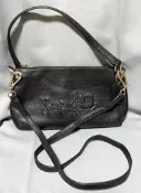 COACH 蔻馳 肩背包 2way 馬車Logo黑色 荔枝紋皮革 斜背包