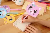 【晴晴百寶盒】可愛貓咪扇子圓珠筆 生日禮物 獎品 送禮禮品 商務贈品 A062