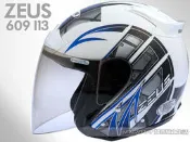 ψ？Helmet_半罩帽？ZEUS安全帽－ZS-609(I13)－白/藍 ψ耀瑪台中安全帽機車部品