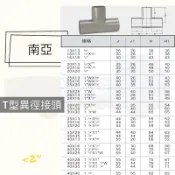 南亞 PVC 水管 異徑 T型 (正T) 給水 接頭 三通 〈2”