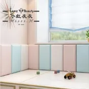 台灣現貨﹍▪小紅灰灰 兒童房訂製榻榻米寶寶防撞壁紙牀頭板背景牆靠背牆墊牆圍自粘