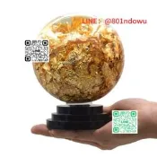 【熱【良品優選德緣居金箔水晶球風生水起擺件 銀行公司商務禮品水晶球開業擺件