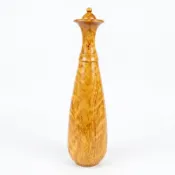 (店+)台灣檜木黃檜 扁柏 hinoki樹瘤瓶 高34cm A184 3D鈦金閃花 十木工坊