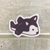 哈士奇飛機小防水貼紙 SS0088