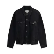 (店+)【CALVIN KLEIN】CALVIN KLEIN Jeans黑色美式復古做舊純棉翻領貼袋標飾潮殼寬鬆夾克外套 男款