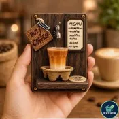 全新立體脂冰箱貼，焦瑪奇朵咖啡圖案，細節很緻，磁性