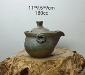 古瓷堂日本回流瓷器 日本回流 萬古燒 柴燒落灰釉 手作紫陶寶瓶手抓壺 古樸粗砂質感 孤品茶壺 泡茶收藏 實物拍攝 容量180cc