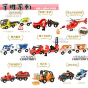 ☆亮亮晶品☆【手推火車】聲光消防車 救護車 警車 車廂 木製軌道組 磁性火車頭  IKEA BRIO 湯瑪士 車廂 廂車