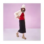 【Le Polka】簡約開叉針織長裙-女