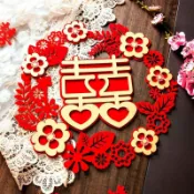 💖熱賣💖結婚用品結婚裝飾品婚房佈置婚房裝飾結婚喜字婚房裝飾佈置用品臥室房門臥室大門墻貼立體雙喜字貼紙 VKFH