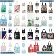 新品促銷 Harrods 英倫名品 哈洛德 PVC 花朵印花防水大容量通懃便噹包手提包購物袋單肩女包 手提包 側背包