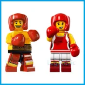 LEGO 樂高 人偶包 男拳擊手 + 女拳擊手 兩隻 boxer 全新品 , 16代 71013 5代 8805 拳擊人