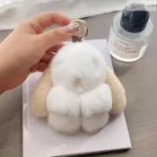 臺灣出貨🔥 免運 吊飾  掛件 【毛毛兔】可愛毛絨兔子迷你毛絨公仔汽車鑰匙扣掛件包包書包掛飾