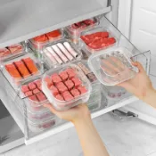 【臺灣發貨】食物收納保鮮盒冷凍層凍肉密封方形冰箱收納盒蔬菜水果儲存盒密封 塑膠 便當 冷凍 收納盒 儲物 保鮮盒