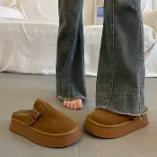 ♞,♘Beautiful French Style Skirt Baotou Half Slippers Women's