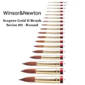 101 圓頭 Winsor Newton SCEPTRE GOLD II SERIES 溫莎牛頓 紅桿 半貂水彩筆