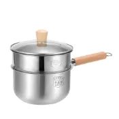 臺灣現貨（隔日出貨） 【JUSTCOOK 廚藝寶】316不鏽鋼單柄牛奶湯鍋20公分含蓋+蒸籠 湯鍋 寶寶鍋 蒸煮鍋 蒸籠