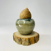 花盆王 知雨若泥 多肉植物容器•INS療癒空鳳迷你小盆子•山烏龜種子小品盆栽容器陶瓷盆器•苔蘚精緻小陶盆 彩釉迷幻小豆盆