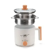 (店+)【MOLIJIA 魔力家】直營｜1.8L-M28 雙層防燙不沾快煮鍋+M0819不鏽鋼蒸籠/插電鍋(BY011028/SY011008-19)