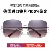 全球選品1館 生活百貨 純鈦無框墨鏡男女2025新款大框顯瘦太陽鏡防紫外線高畫質偏光鏡