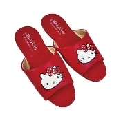小禮堂 Sanrio 三麗鷗 Hello Kitty 皮質室內拖鞋 24-26cm (紅大臉)