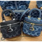 美國🇺🇸正品 COACH 牛仔布包  圓筒包 迷你圓筒包 迷你橢圓包 迷你圓包 小化妝包 盒子包 手提包 斜背包 側背包