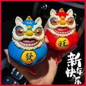 汽車裝飾 車載平安 新年裝飾 爆款 國潮醒獅掛件 玩具 車載 可愛店鋪 開幕前台擺放 高檔 喜慶招財舞獅