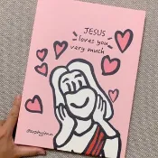 耶穌愛你 Jesus Loves You 油畫布材質 無框畫 掛畫 蘇妃藝術