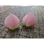 小壽桃／小壽麵／小葫蘆造型馬林糖（底部為3公分圓小奇福餅乾）