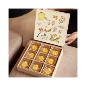 (店+)臺灣出貨-中式高顏值九宮格9粒50/80g中秋節月餅禮盒蛋黃酥月餅包裝盒木盒